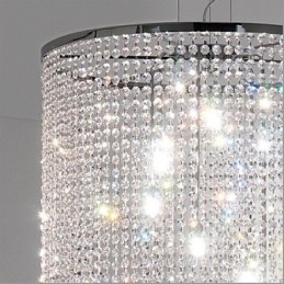 Lampada a sospensione moderna in metallo e cristallo