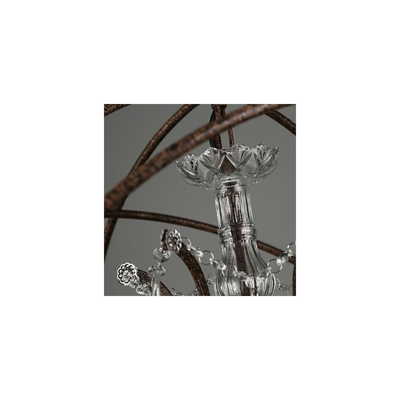 Lampadario classico tradizionale in metallo e cristallo 55 cm