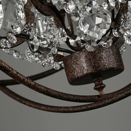 Lampadario classico tradizionale in metallo e cristallo 55 cm