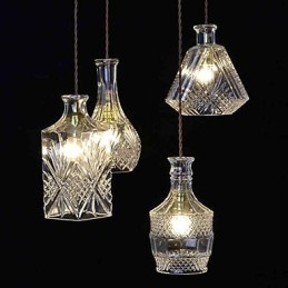 Lampadario a sospensione mini moderno e contemporaneo in metallo e vetro