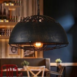Lampada a sospensione in metallo retrò classica, 1 livello, E26/E27, catena regolabile