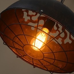 Lampada a sospensione in metallo retrò classica, 1 livello, E26/E27, catena regolabile