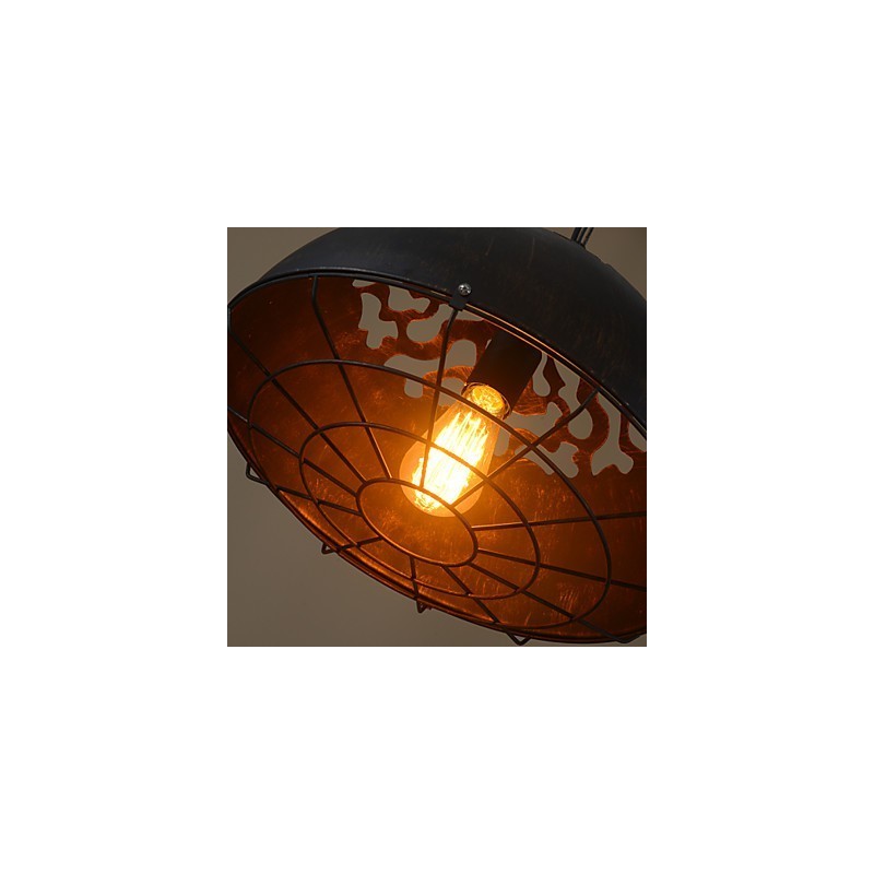 Lampada a sospensione in metallo retrò classica, 1 livello, E26/E27, catena regolabile