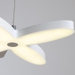 Lampada a sospensione LED moderna bianca in metallo e vetro, 3 luci, 30 W