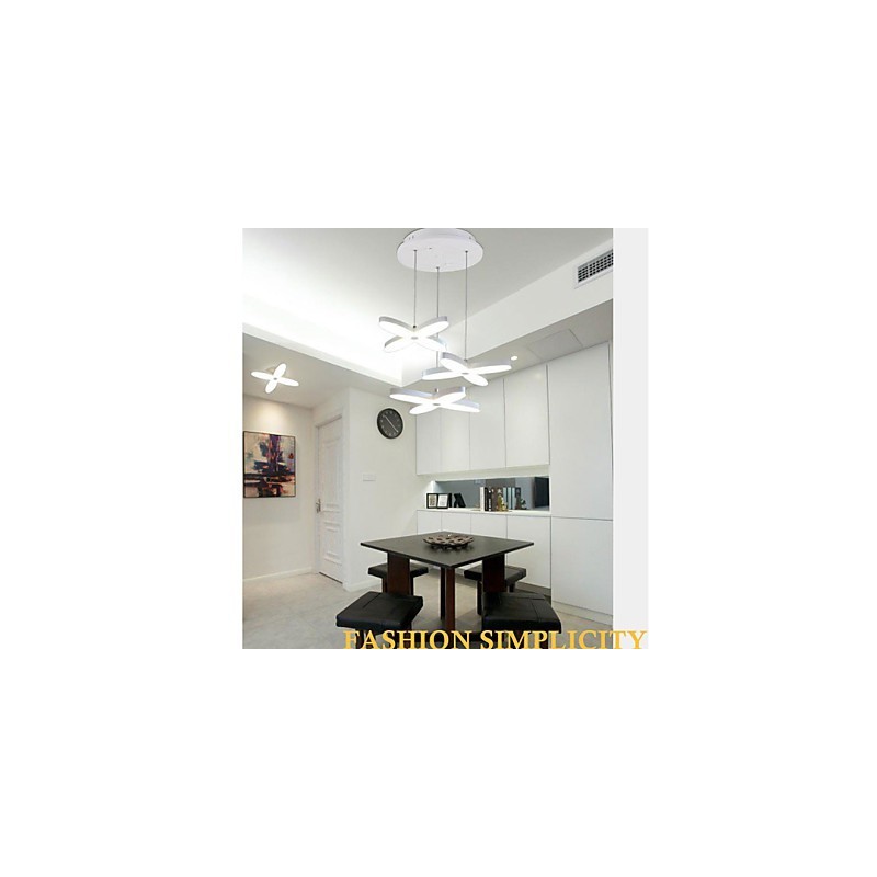 Lampada a sospensione LED moderna bianca 3 lampadine 30W