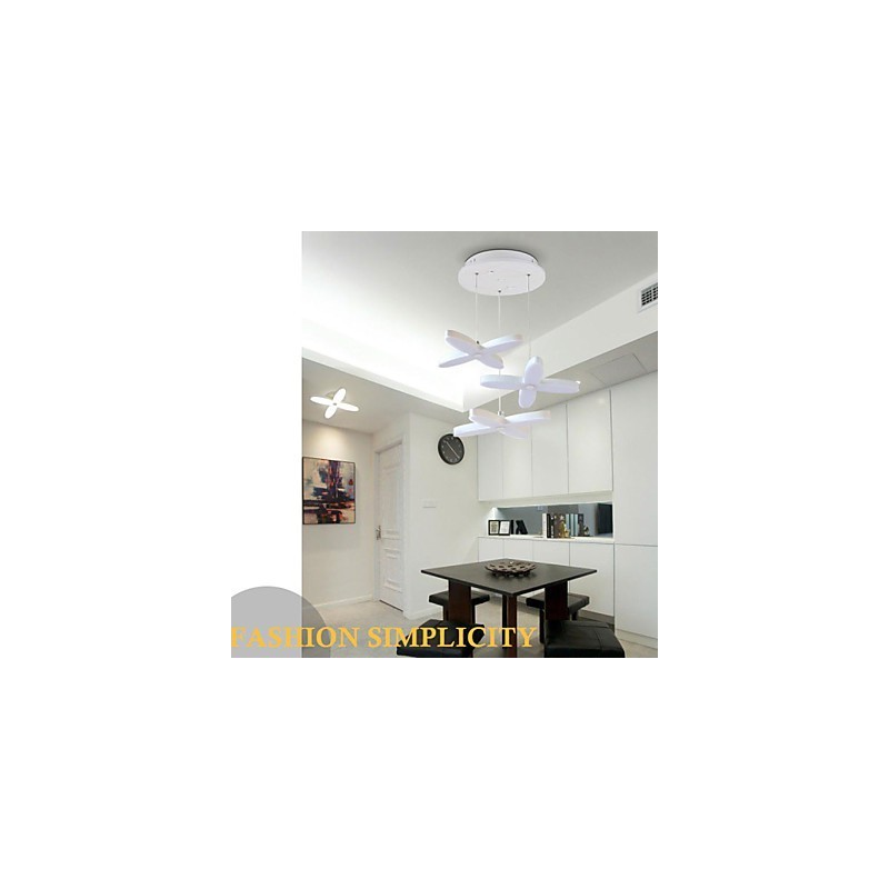 Lampada a sospensione LED moderna bianca 3 lampadine 30W