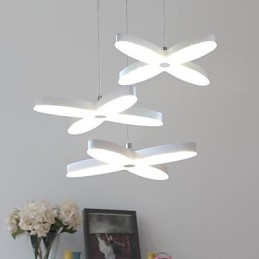 Lampada a sospensione LED moderna bianca 3 lampadine 30W