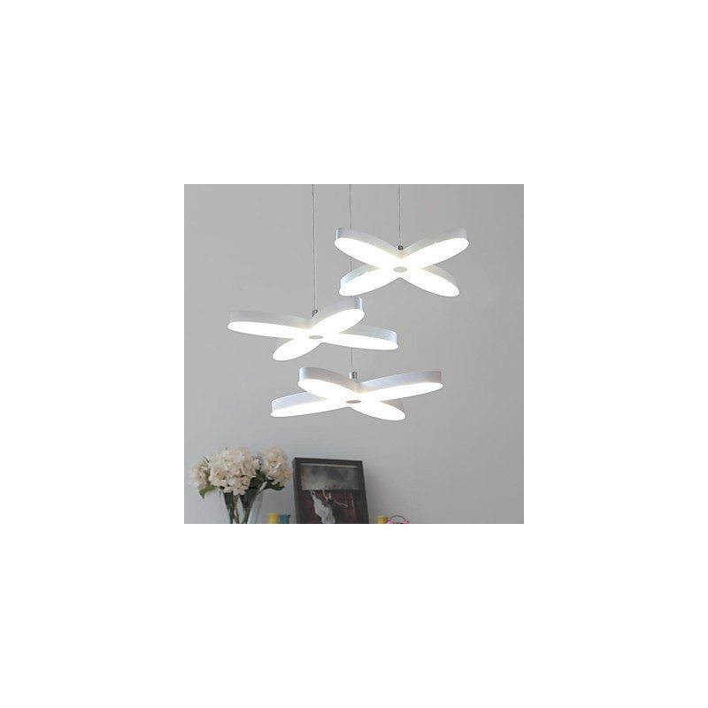Lampada a sospensione LED moderna bianca 3 lampadine 30W
