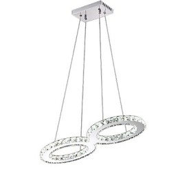 Lampadario a sospensione LED in cristallo argento