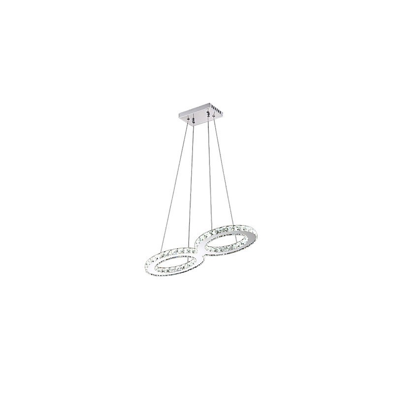 Lampadario a sospensione LED in cristallo argento