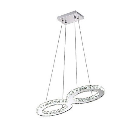 Lampadario a sospensione LED in cristallo argento