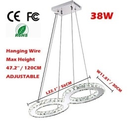 Lampadario a sospensione LED in cristallo argento