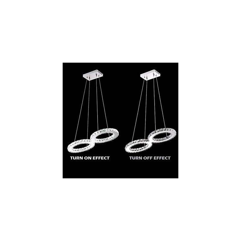 Lampadario a sospensione LED in cristallo argento