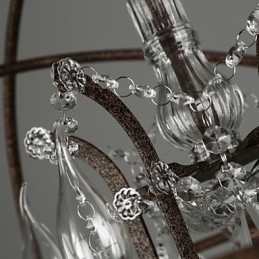 Lampadario classico tradizionale in metallo e cristallo 55 cm