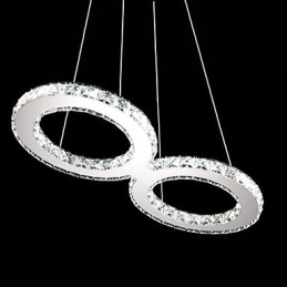Lampadario a sospensione LED in cristallo argento