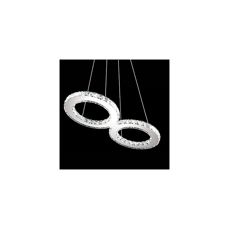 Lampadario a sospensione LED in cristallo argento