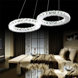 Lampadario a sospensione LED in cristallo argento