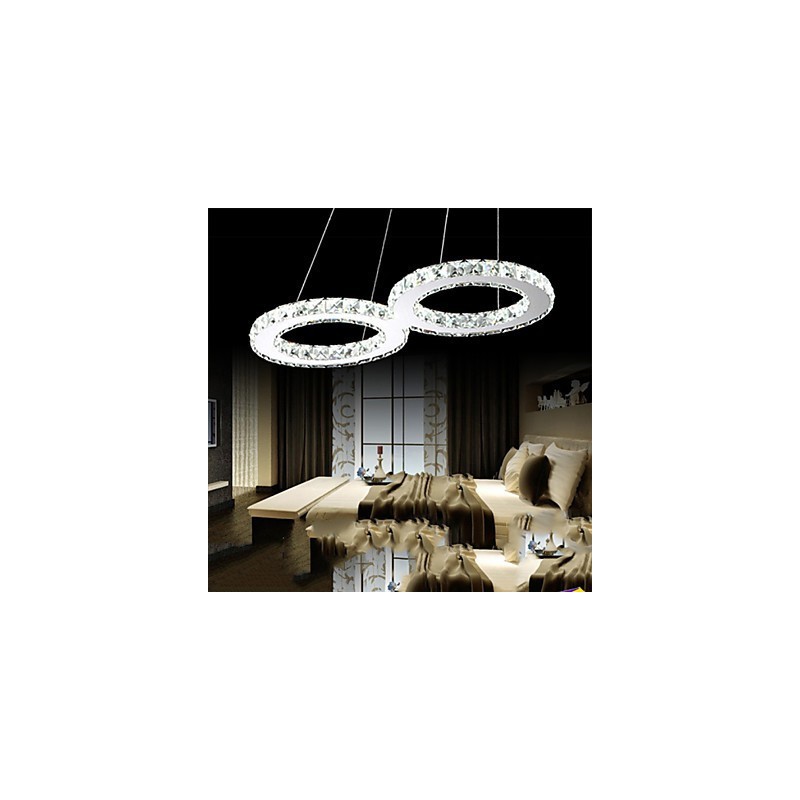 Lampadario a sospensione LED in cristallo argento