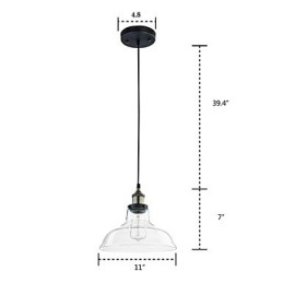 Lampada a sospensione classica vintage retrò in metallo e vetro trasparente 3 luci E26/E27