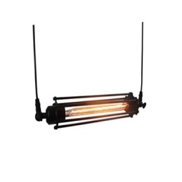 Lampadario a sospensione retrò in metallo nero e oro, 1 lampadina E26/E27, catena regolabile
