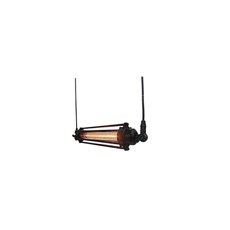 Lampadario a sospensione retrò in metallo nero e oro, 1 lampadina E26/E27, catena regolabile