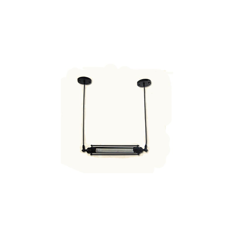 Lampadario a sospensione retrò in metallo nero e oro, 1 lampadina E26/E27, catena regolabile