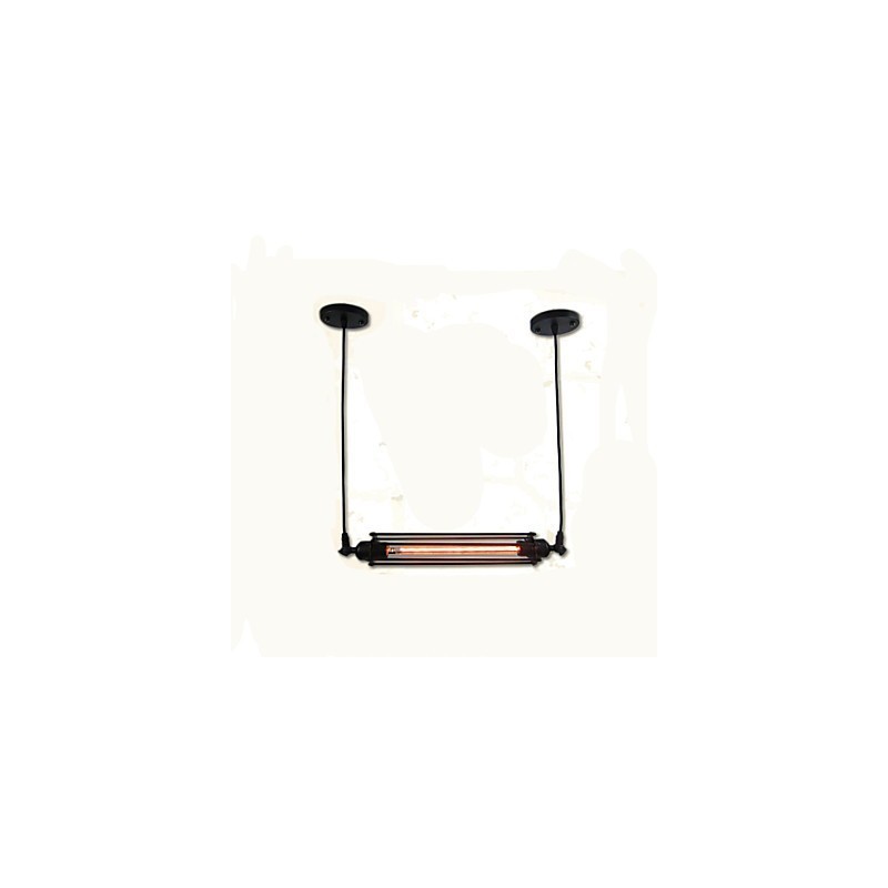 Lampadario a sospensione retrò in metallo nero e oro, 1 lampadina E26/E27, catena regolabile
