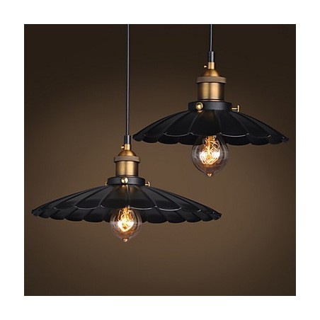 Lampada a sospensione retrò in metallo nero e bronzo antico, stile lanterna