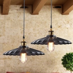 Lampada a sospensione retrò in metallo nero e bronzo antico, stile lanterna