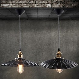 Lampada a sospensione retrò in metallo nero e bronzo antico, stile lanterna