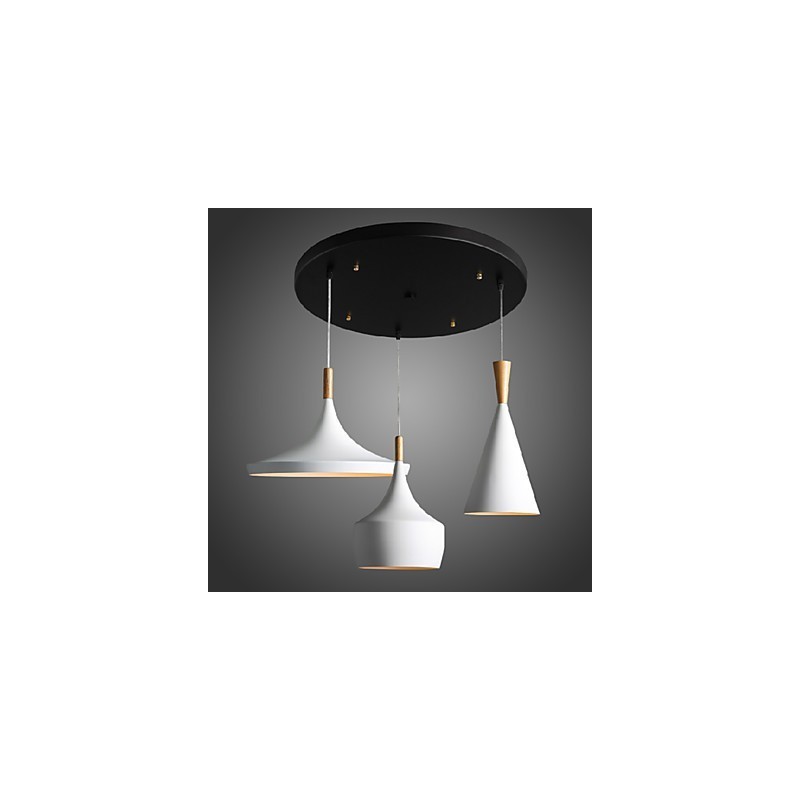 Lampadario a sospensione mini moderno contemporaneo in metallo bianco