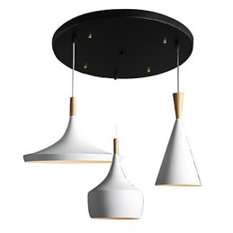 Lampadario a sospensione mini moderno contemporaneo in metallo bianco