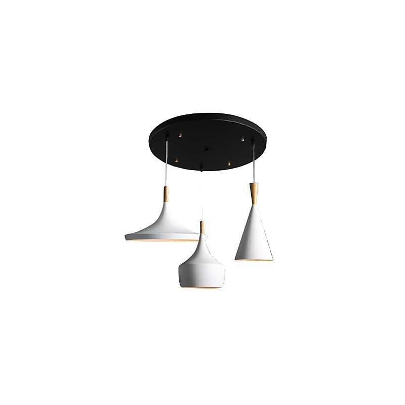 Lampadario a sospensione mini moderno contemporaneo in metallo bianco