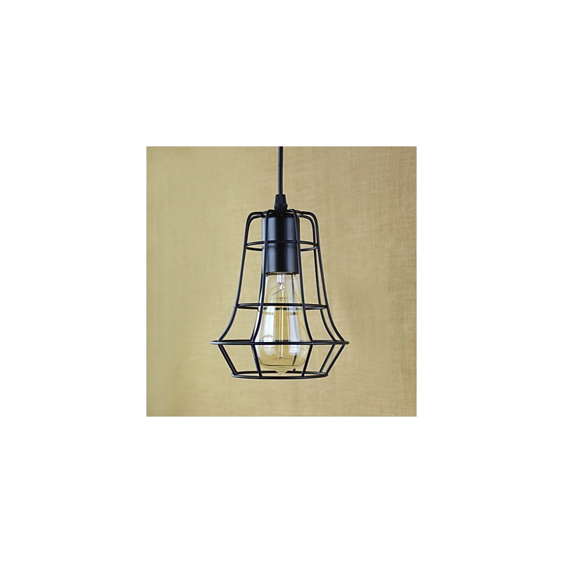 Lampada a sospensione vintage retrò classica country garage in metallo nero