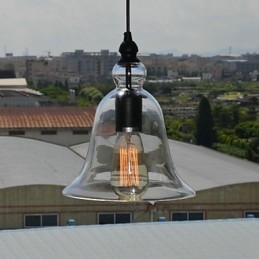 Lampada a sospensione mini ciotola vintage classica tradizionale in vetro trasparente