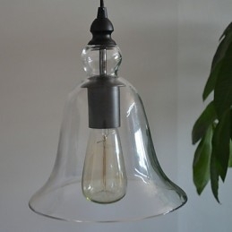 Lampada a sospensione mini ciotola vintage classica tradizionale in vetro trasparente