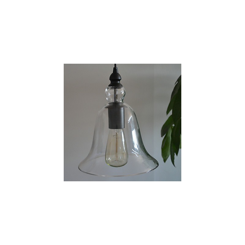 Lampada a sospensione mini ciotola vintage classica tradizionale in vetro trasparente