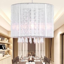 Lampadario a sospensione in cristallo argentato