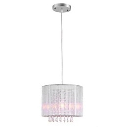 Lampadario a sospensione in cristallo argentato