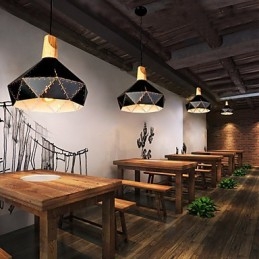 Lampada a sospensione in metallo retrò classica, semplice, per bar