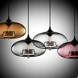 Lampadario circolare in vetro nero