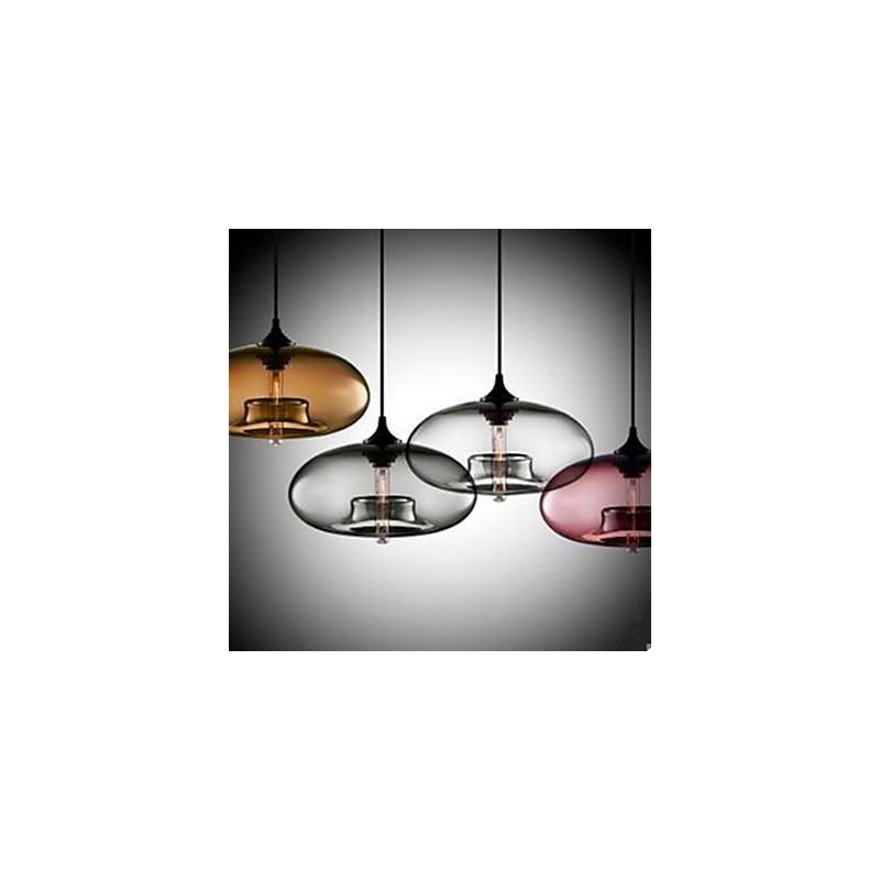 Lampadario circolare in vetro nero