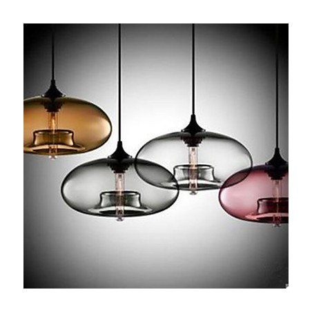 Lampadario circolare in vetro nero