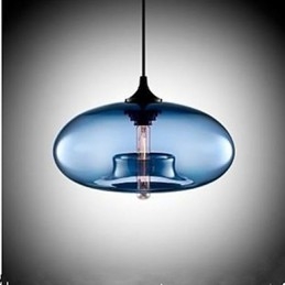Lampadario circolare in vetro nero