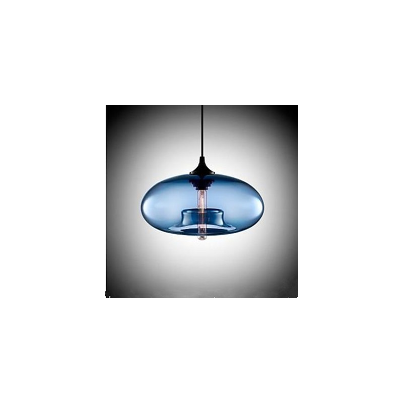 Lampadario circolare in vetro nero