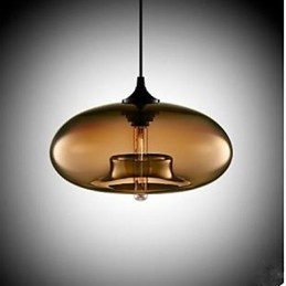 Lampadario circolare in vetro nero