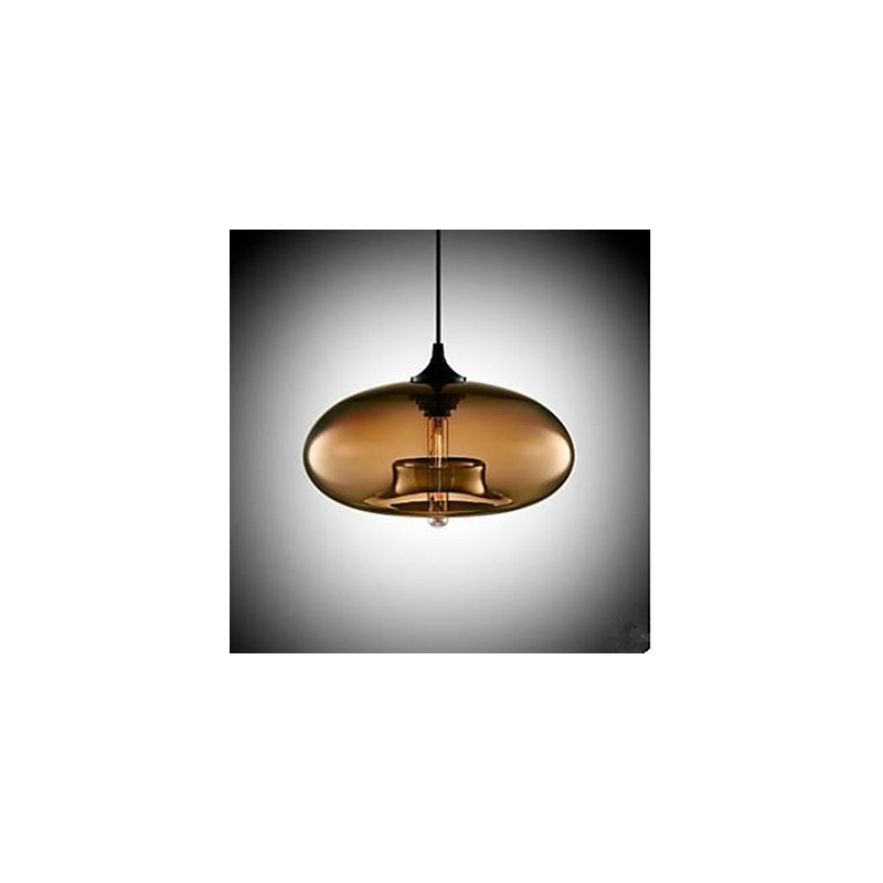 Lampadario circolare in vetro nero