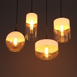Lampadario a sospensione in ferro battuto e vetro Nordic Creative Stair Shop