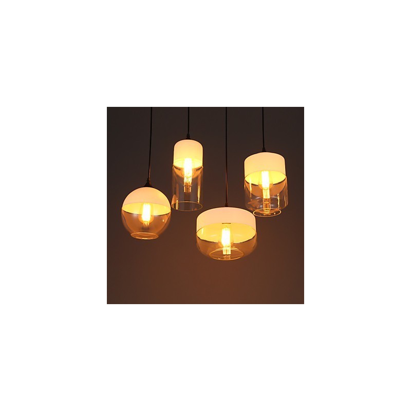 Lampadario a sospensione in ferro battuto e vetro Nordic Creative Stair Shop