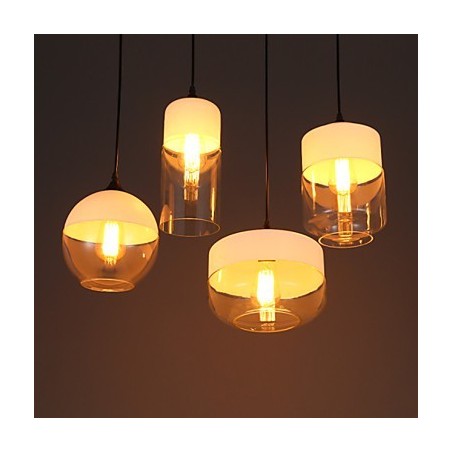 Lampadario a sospensione in ferro battuto e vetro Nordic Creative Stair Shop